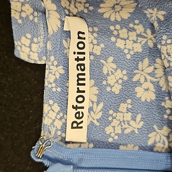 💕REFORMATION💕 Virgil Dress ~ Remi Blue Floral Print 0 NWOT - Picture 11 of 13